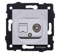 ТВ-розетка и розетка Ethernet RJ-45 без рамки Kollinger  REA-021GY