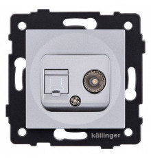 ТВ-розетка и розетка Ethernet RJ-45 без рамки Kollinger  REA-021GY