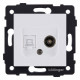 ТВ-розетка и розетка Ethernet RJ-45 без рамки Kollinger REA-021WM