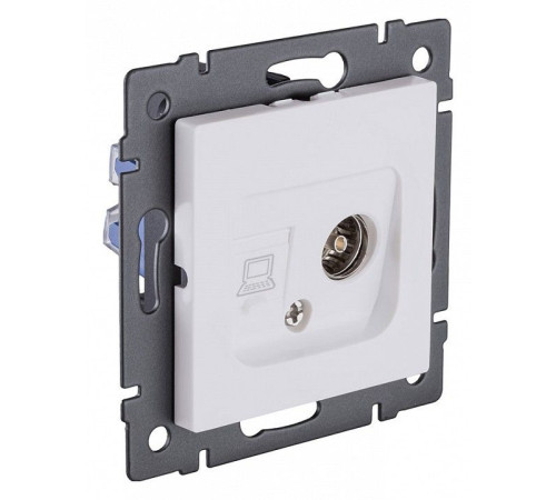 ТВ-розетка и розетка Ethernet RJ-45 без рамки Kollinger REA-021WM
