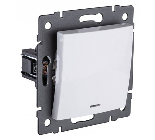 Выключатель одноклавишный с подсветкой без рамки Kollinger REA-R-002WH