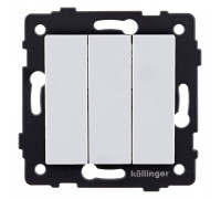 Выключатель трехклавишный без рамки Kollinger  REA-S-012WH