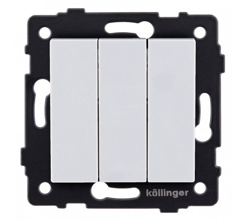 Выключатель трехклавишный без рамки Kollinger REA-S-012WH