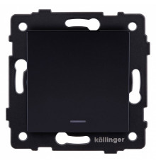 Выключатель одноклавишный с подсветкой без рамки Kollinger  REA-S-013BK