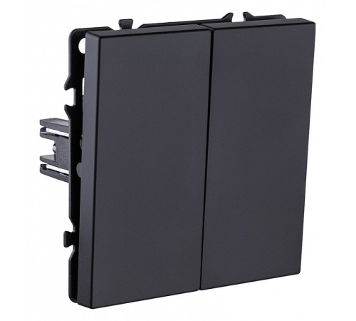 Выключатель двухклавишный без рамки Kollinger Eclipse EC-004BK