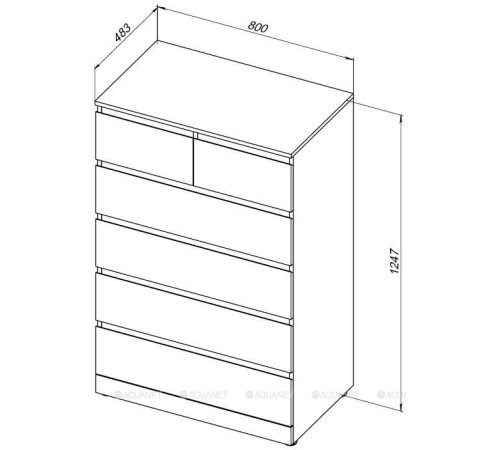 Комод Aquanet Сканди 800х480х1247 мм 6 ящиков дуб крафт 00302546
