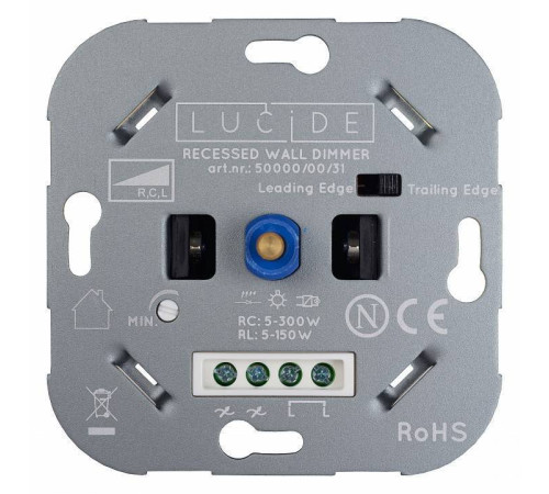 Диммер роторный Lucide Recessed Wall Dimmer Nl 50000/00/31