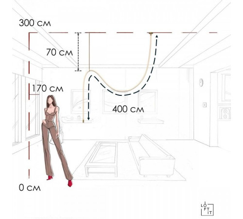 Подвесной светильник Loft it Thread 10388C Brass