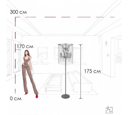 Торшер Loft it Vaille Crystal 10450F