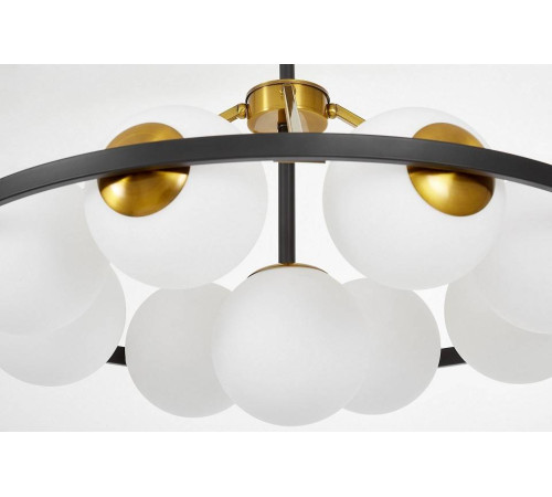 Люстра на штанге LUMINA DECO Donzano LDP 8034-9 BK+WT