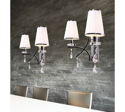 Бра LUMINA DECO Glamour LDW 66247-2 WT+CHR