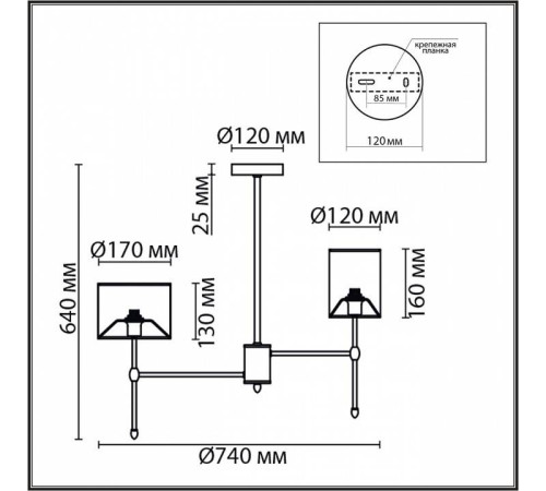 Люстра на штанге Lumion Latti 6589/6C