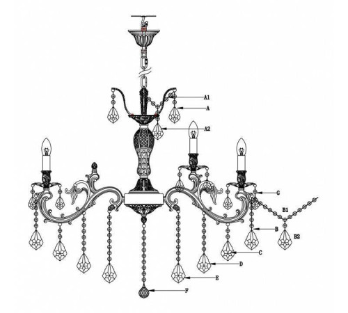 Подвесная люстра Lucia Tucci Barletta BARLETTA 122.10.5 coffe gold