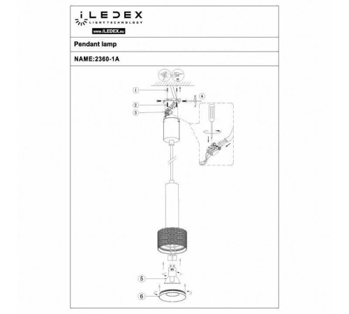 Подвесной светильник iLedex Delta 2362-1 BK+BR