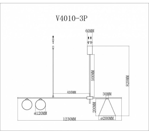 Светильник на штанге Moderli Dellay V4010-3P