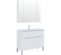 Набор мебели для ванной Aquanet Alvita New 100 напольный 1 ящик 2 двери белый матовый 00274184