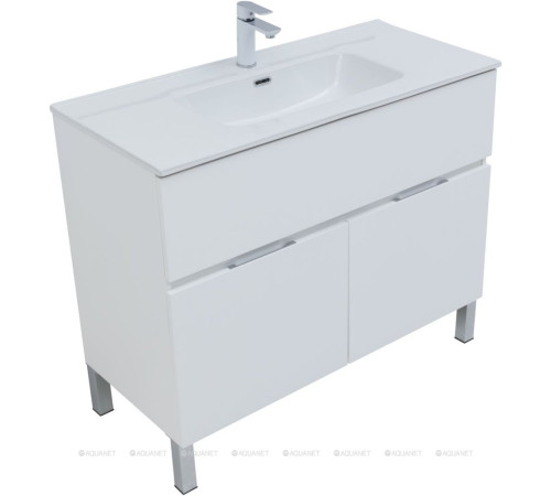 Набор мебели для ванной Aquanet Alvita New 100 напольный 1 ящик 2 двери белый матовый 00274184