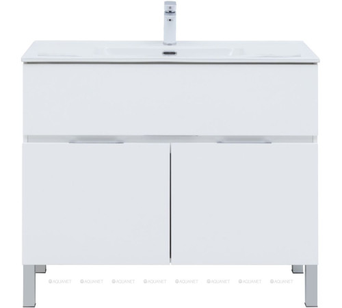 Набор мебели для ванной Aquanet Alvita New 100 напольный 1 ящик 2 двери белый матовый 00274184