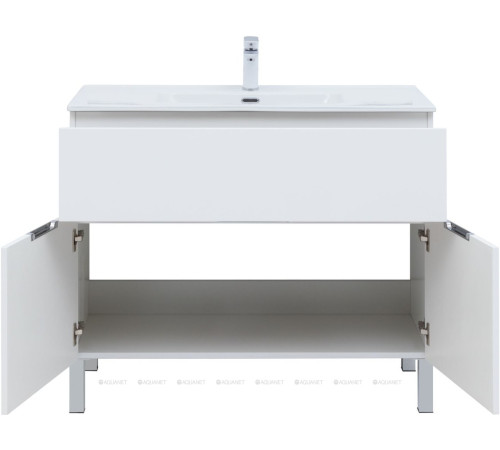 Набор мебели для ванной Aquanet Alvita New 100 напольный 1 ящик 2 двери белый матовый 00274184