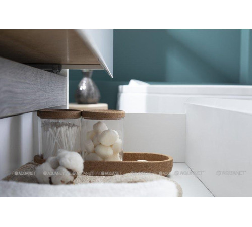 Набор мебели для ванной Aquanet Беркли 60 белый глянец/дуб рошелье зеркало дуб рошелье 00258906