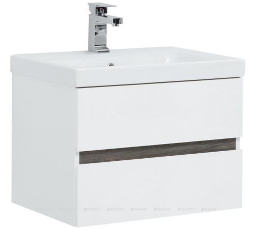 Набор мебели для ванной Aquanet Беркли 60 белый глянец/дуб рошелье зеркало дуб рошелье 00258906