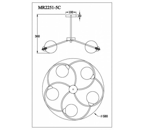 Люстра на штанге MyFar Leticia MR2251-5C