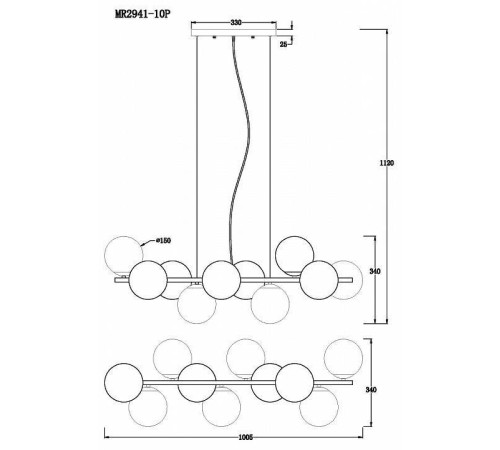 Подвесная люстра MyFar Aerton MR2941-10P