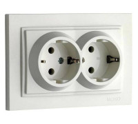 Розетка двойная с заземлением Mono Electric Despina 102-252504-120