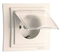 Розетка с заземлением с крышкой Mono Electric Larissa 103-010121-118