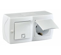 Блок с розеткой и выключателем Mono Electric Octans IP20 104-010101-183