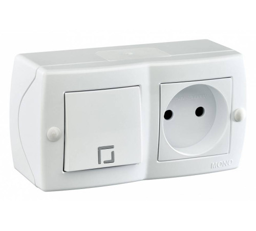 Блок с розеткой и выключателем Mono Electric Octans IP20 104-010101-185