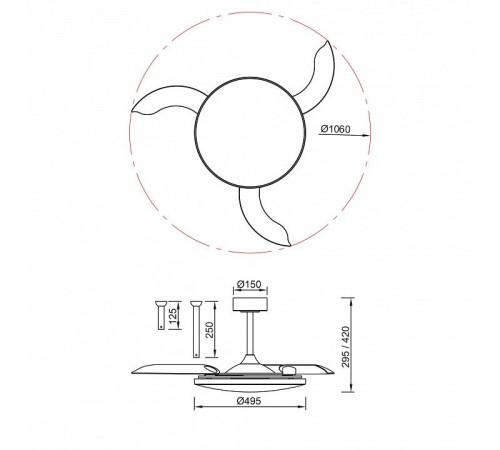 Светильник с вентилятором Mantra SLIM FAN 9055