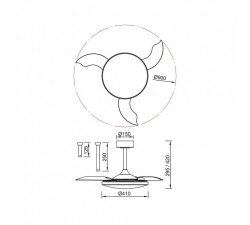 Светильник с вентилятором Mantra SLIM FAN 9056