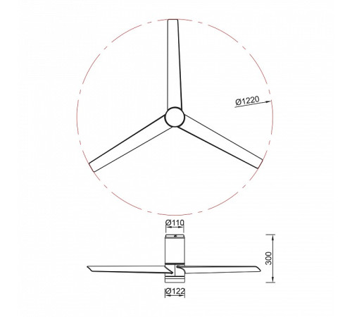 Светильник с вентилятором Mantra UP DOWN 9062