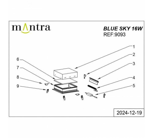 Встраиваемый светильник Mantra Blue Sky 9093
