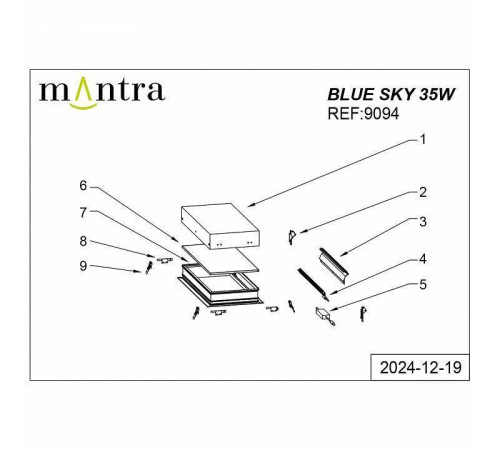 Встраиваемый светильник Mantra Blue Sky 9094