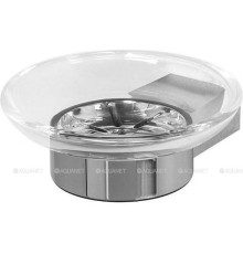 Мыльница Aquanet 5685 стекло с держателем круглая хром 5685