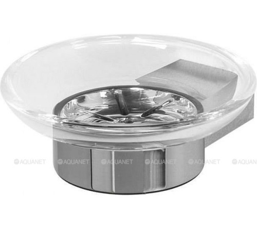 Мыльница Aquanet 5685 стекло с держателем круглая хром 5685