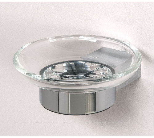 Мыльница Aquanet 5685 стекло с держателем круглая хром 5685