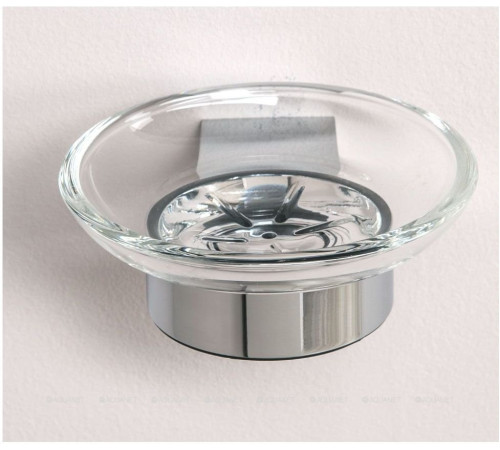 Мыльница Aquanet 5685 стекло с держателем круглая хром 5685