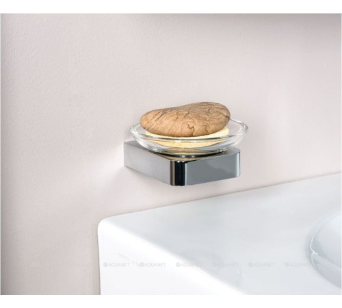 Мыльница с держателем круглая Aquanet 5785 хром