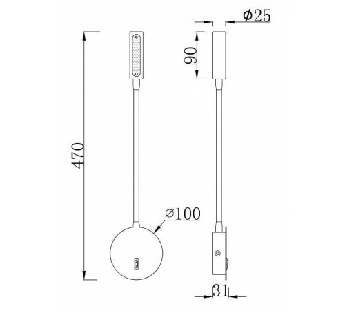 Бра Maytoni Stem C035WL-L3B3K