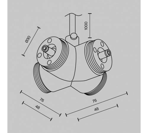 Токопровод X-образный центральный Maytoni CA017TX-P-B