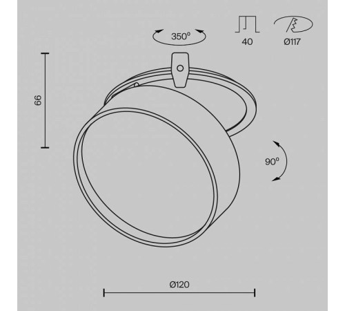 Встраиваемый светильник Maytoni Onda DL024-18W3K-BMG