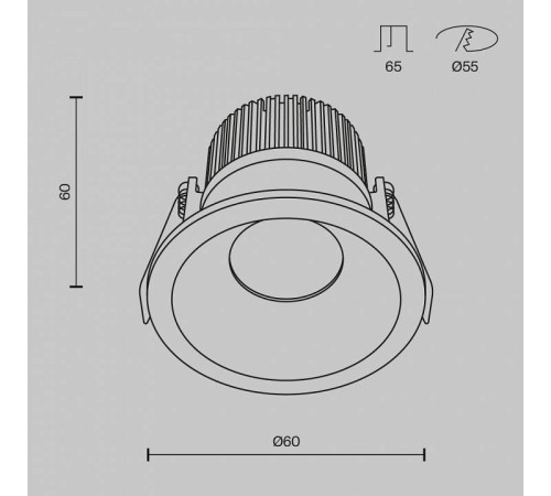 Встраиваемый светильник Maytoni Zoom DL034-01-06W4K-W