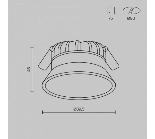 Встраиваемый светильник Maytoni Okno DL055-8W3-4-6K-B