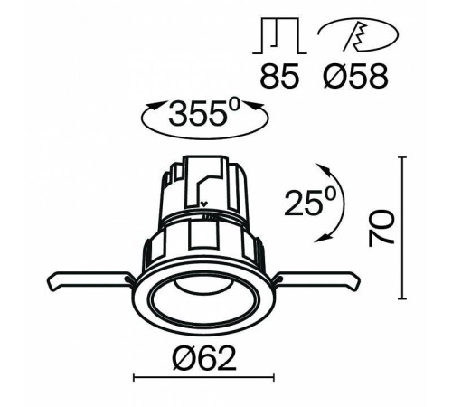 Встраиваемый светильник Maytoni Wise DL057-7W4K-W