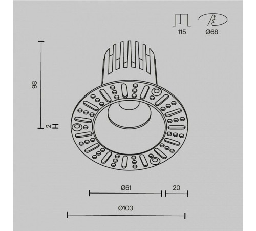 Встраиваемый светильник Maytoni Technical Dip DL121-15W-3K-TRS-W