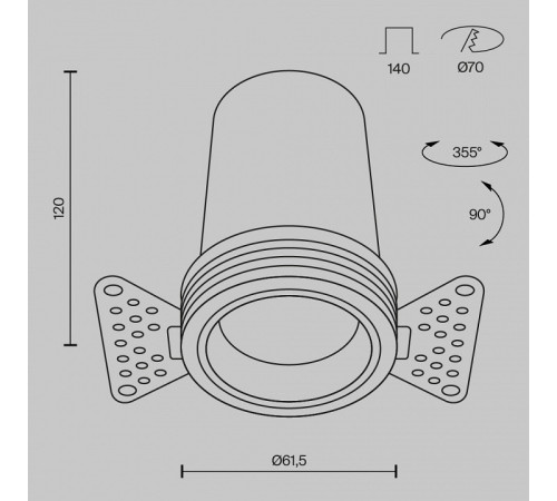 Встраиваемый светильник на штанге Maytoni DL125-L12-4K-TRS-W
