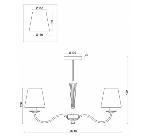 Люстра на штанге Freya Osborn FR2027PL-05BS